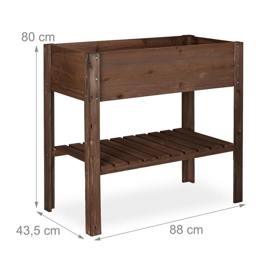 B2X Blumentisch aus dunklem Holz  