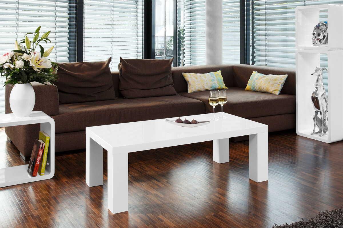 mutoni Table basse blanche 120x60x40  