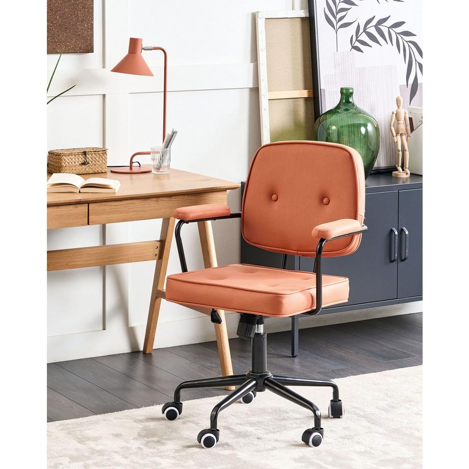 Beliani Chaise de bureau en Tissu Rétro PAWNEE  