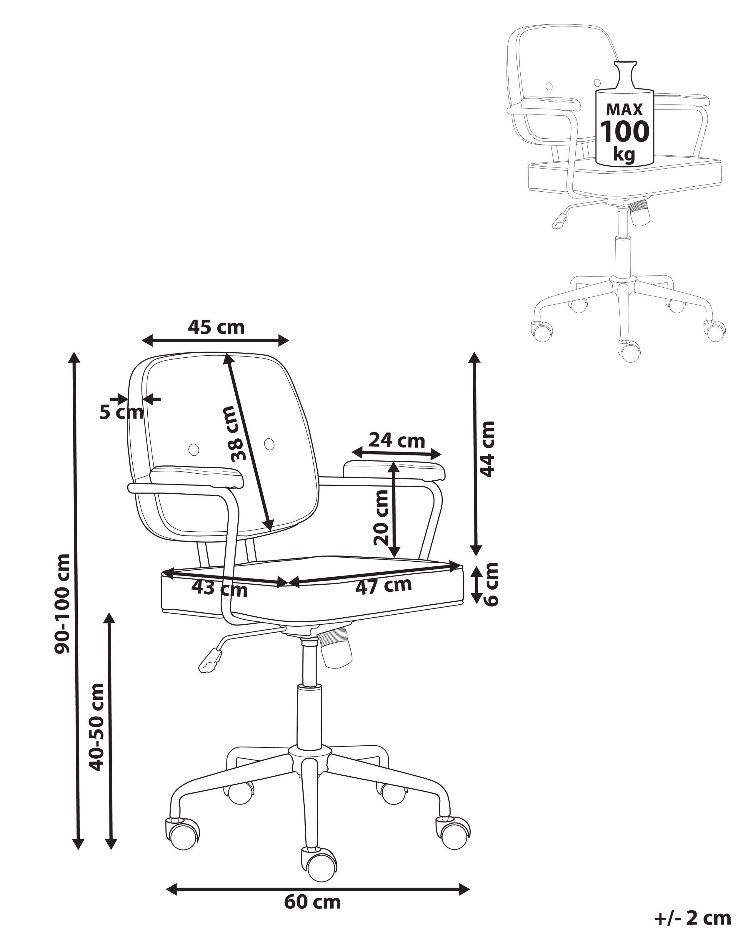 Beliani Chaise de bureau en Cuir PU Rétro PAWNEE  