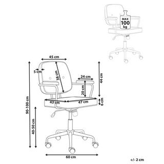 Beliani Chaise de bureau en Cuir PU Rétro PAWNEE  