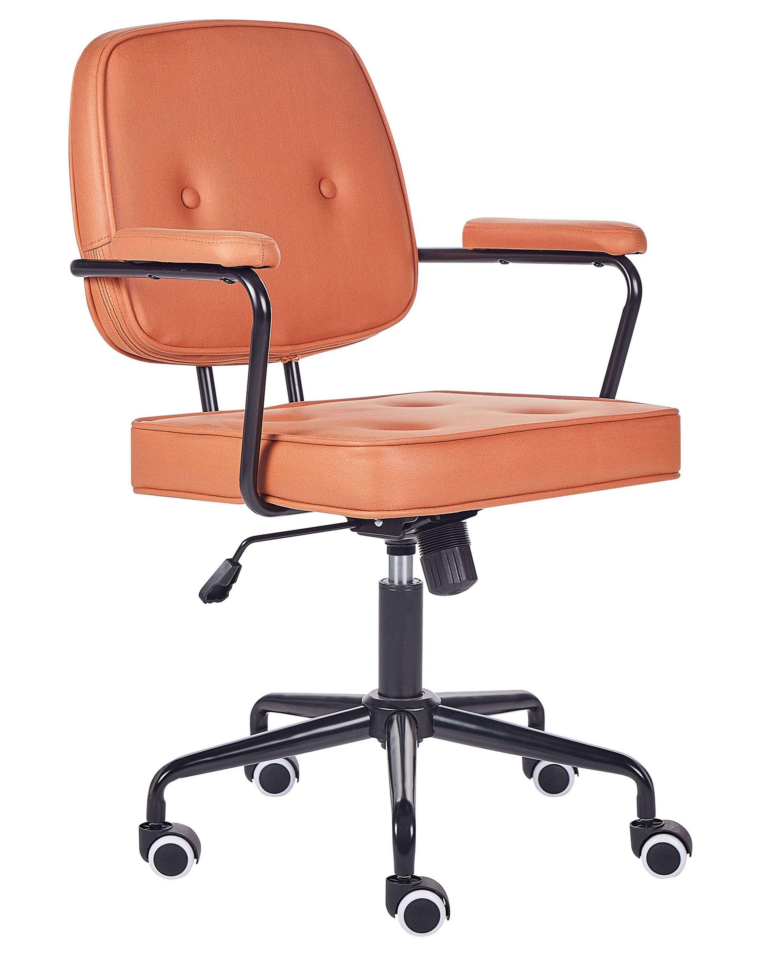 Beliani Chaise de bureau en Cuir PU Rétro PAWNEE  