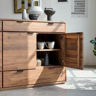 Tikamoon Sideboard aus massivem Nussbaum 200 cm Senson  