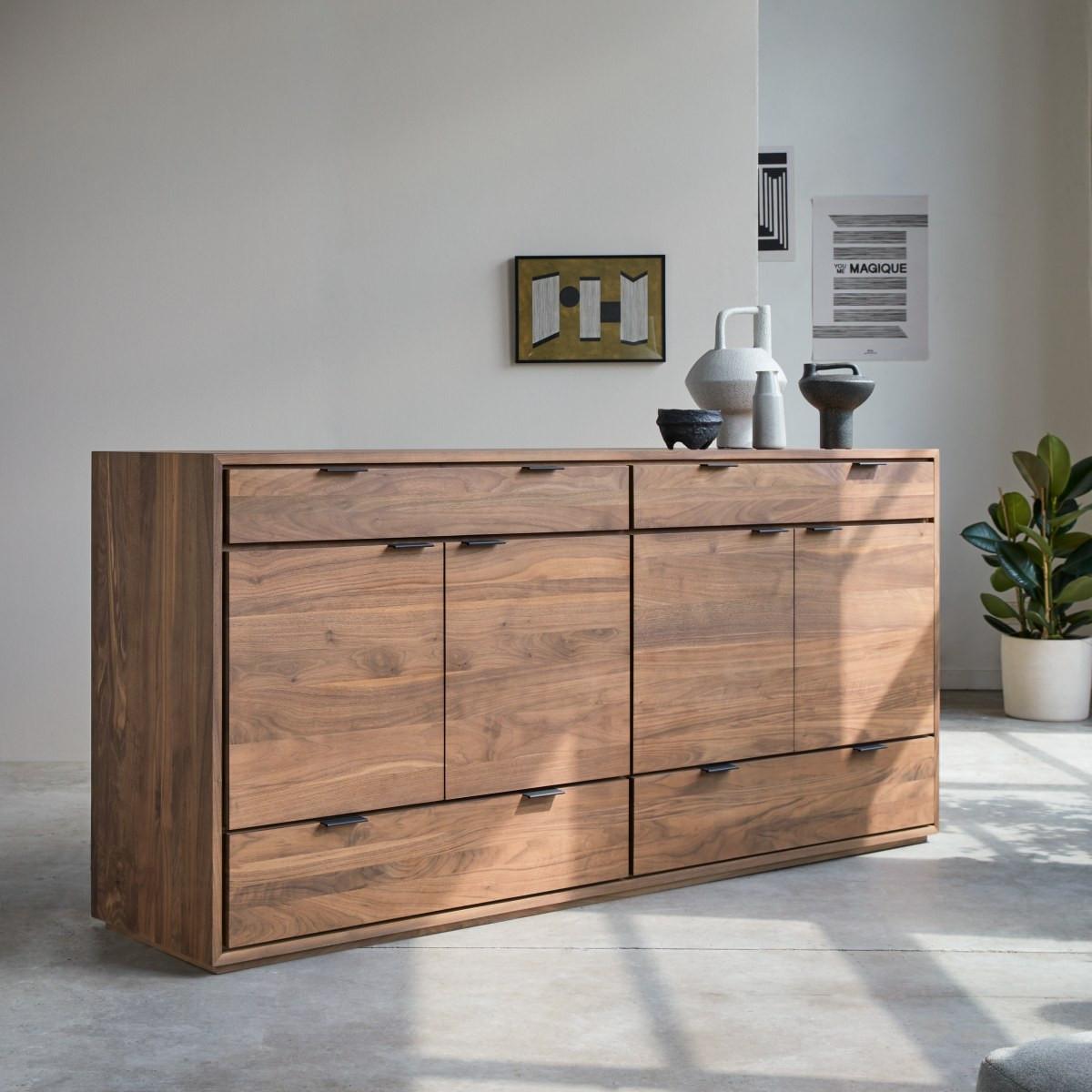 Tikamoon Buffet en noyer massif 200 cm Senson  