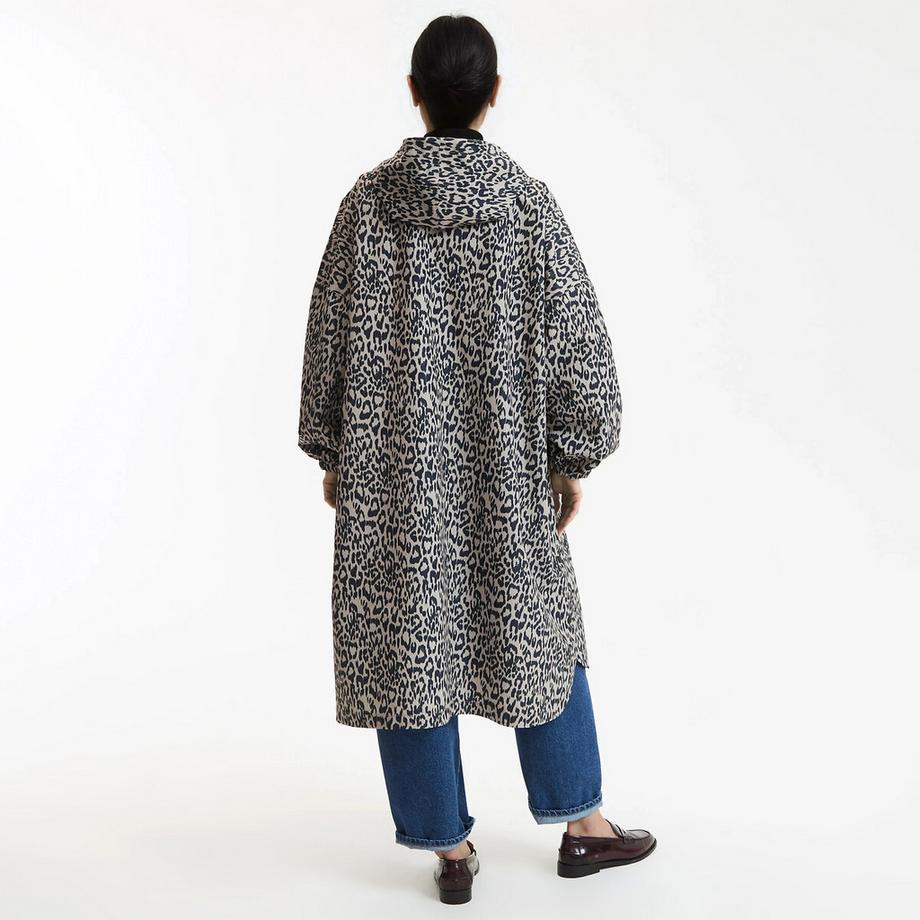 La Redoute Collections Giacca a Vento Oversize Maxi Lunga Stampa con Cappuccio  