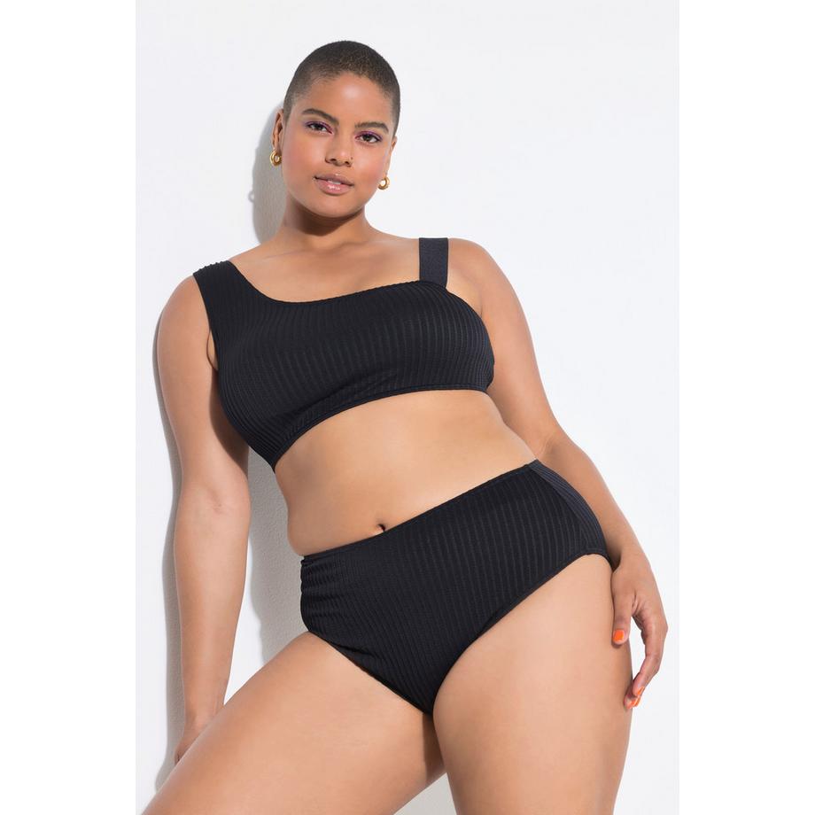 Studio Untold Slip bikini vita alta texture a righe  