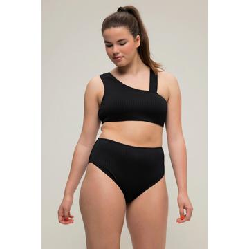 Slip a vita alta del bikini con texture a righe