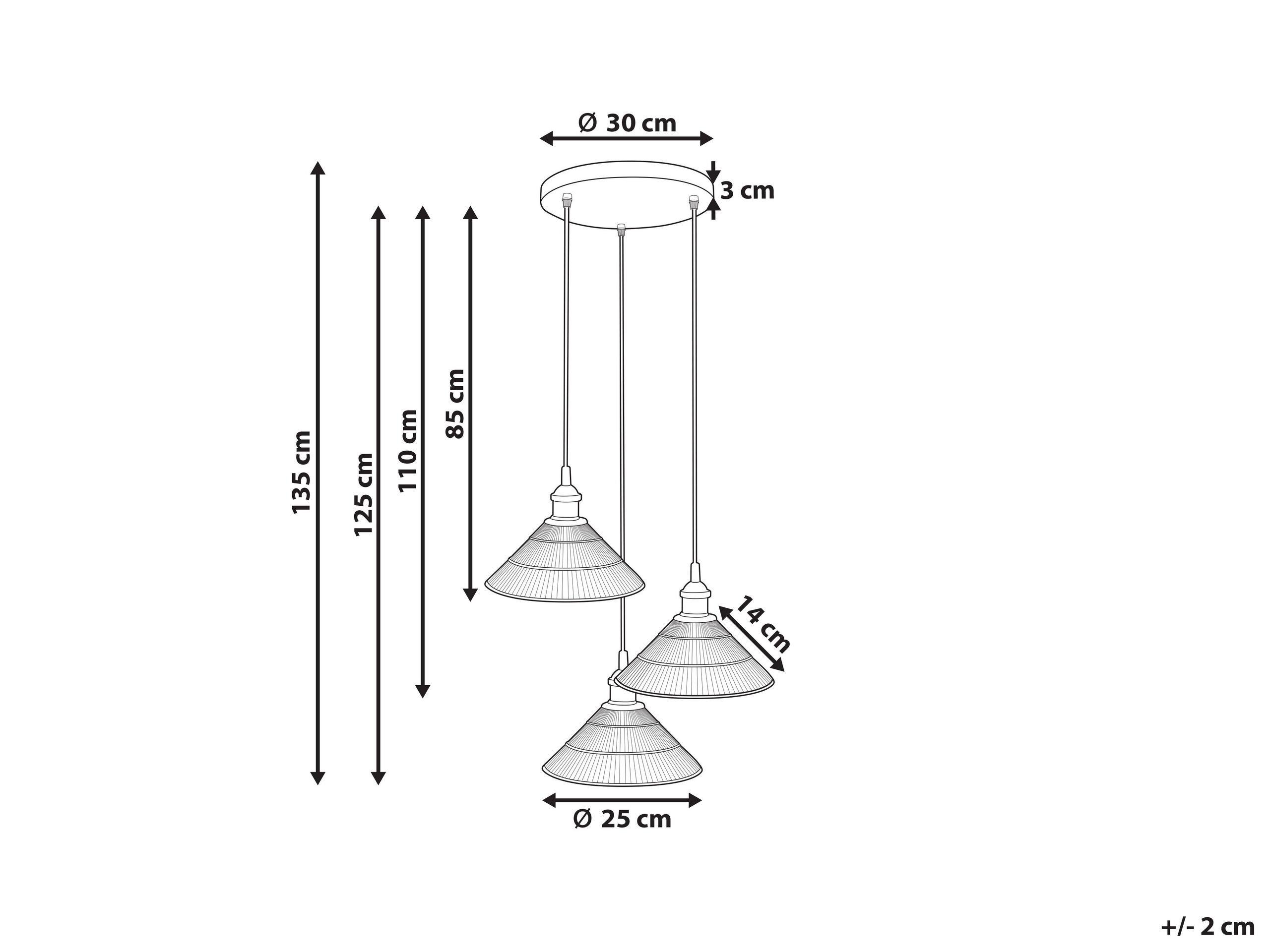 Beliani Lampe suspension en Verre Rétro CURONE  