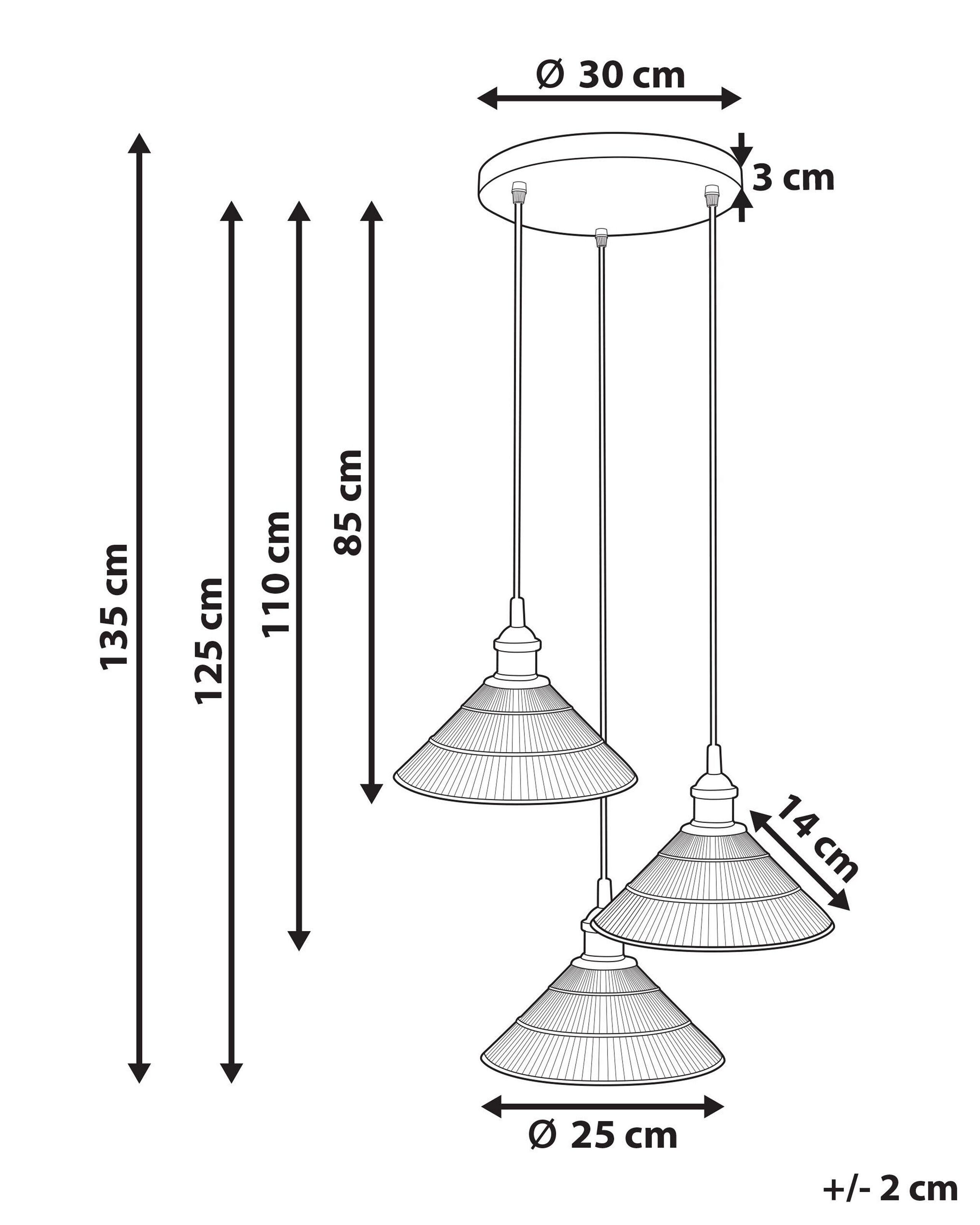 Beliani Lampe suspension en Verre Rétro CURONE  