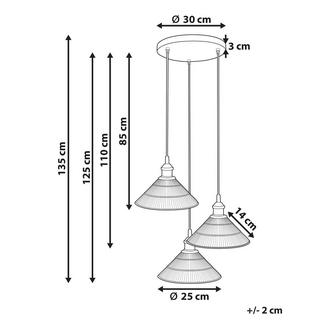 Beliani Lampe suspension en Verre Rétro CURONE  