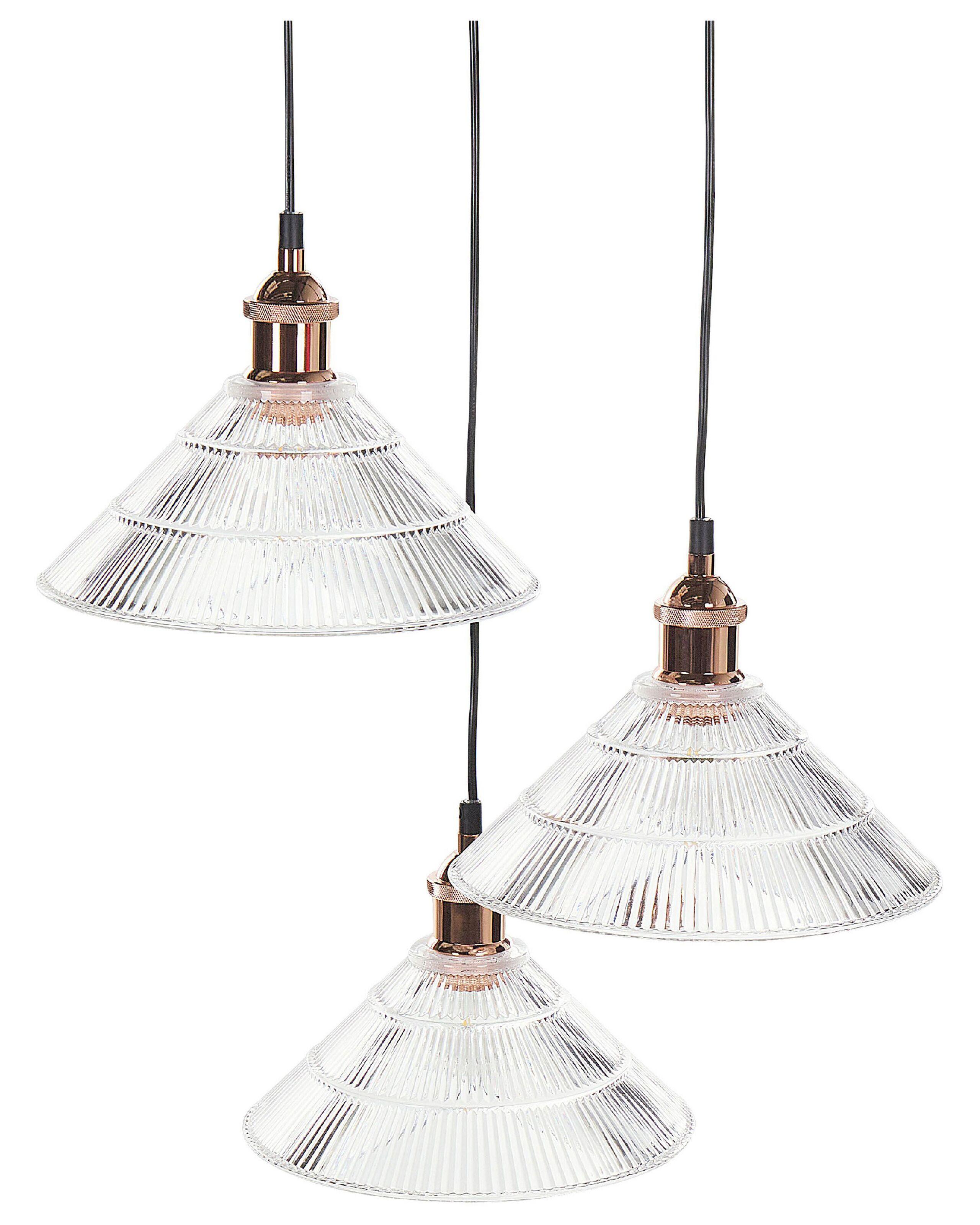 Beliani Lampe suspension en Verre Rétro CURONE  