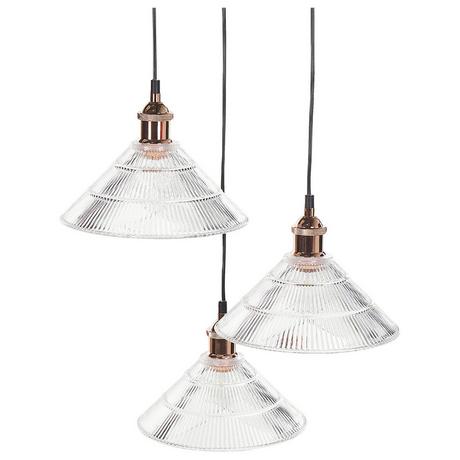 Beliani Lampe suspension en Verre Rétro CURONE  