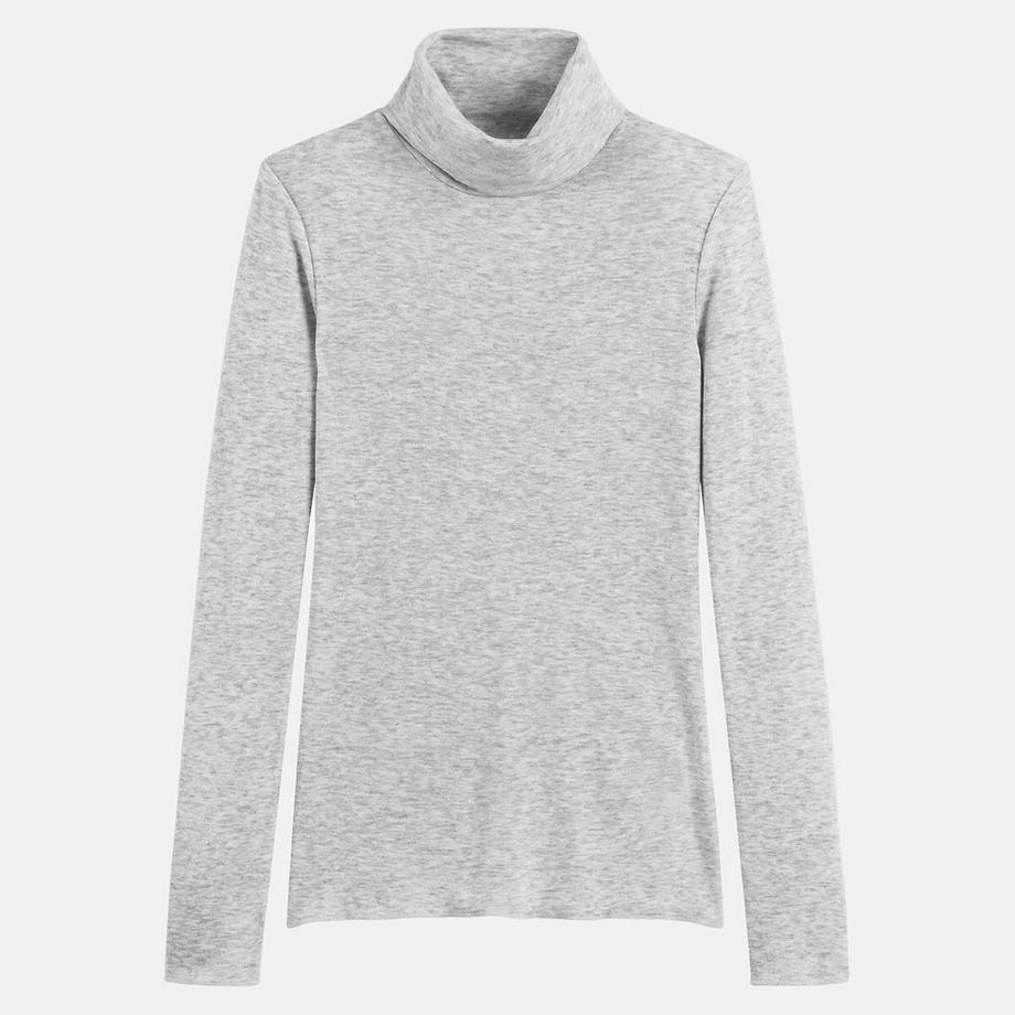 La Redoute Collections Rollkragen T-Shirt Lyocell Mischung  
