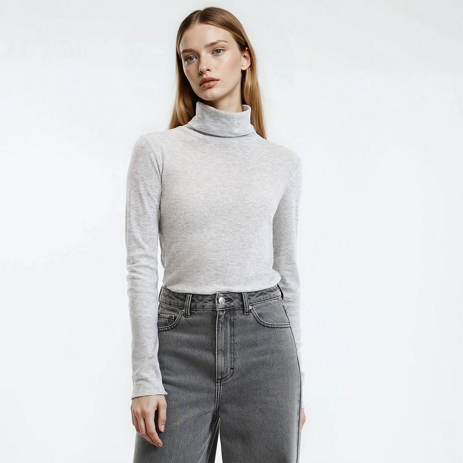 La Redoute Collections Rollkragen T-Shirt Lyocell Mischung  