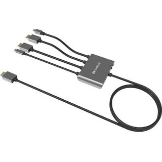 Sandberg  Sandberg 509-21 Videokabel-Adapter 2 m HDMI Typ A (Standard) DisplayPort + Mini DisplayPort + HDMI + USB Type-C Schwarz 