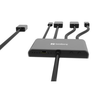 Sandberg  Sandberg 509-21 cavo e adattatore video 2 m HDMI tipo A (Standard) DisplayPort + Mini DisplayPort + HDMI + USB Type-C Nero 