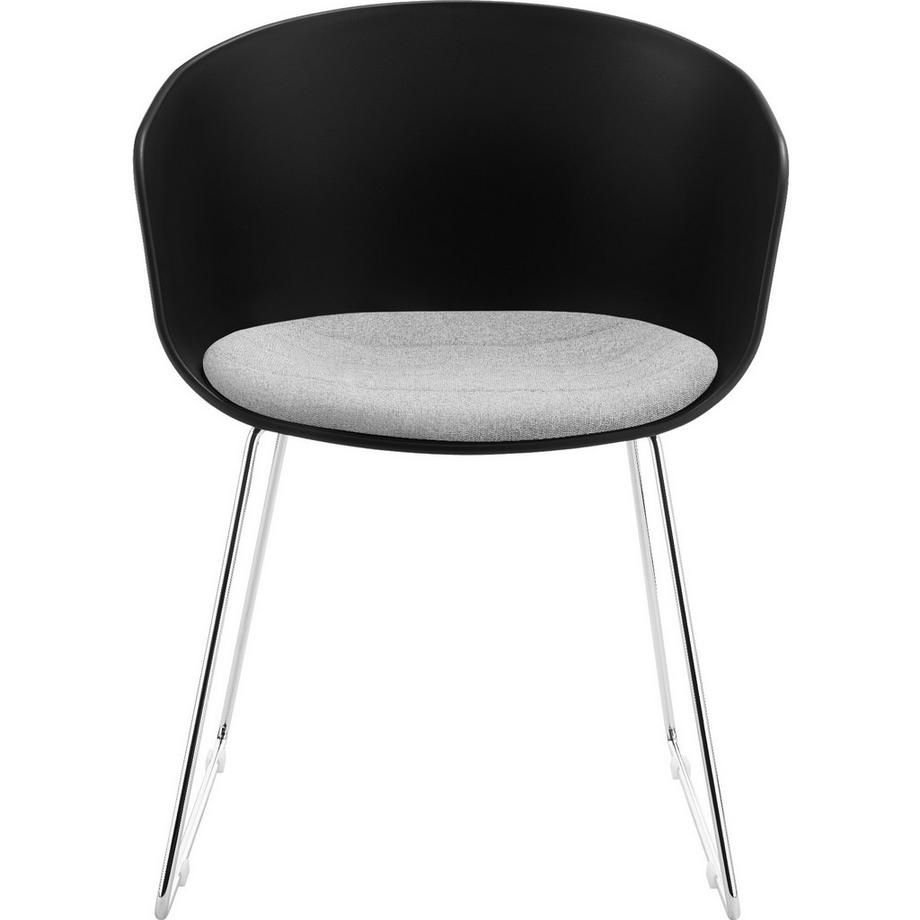 Tectake Chaises avec accoudoirs en plastique LOGART assise en plastique rembourrée  
