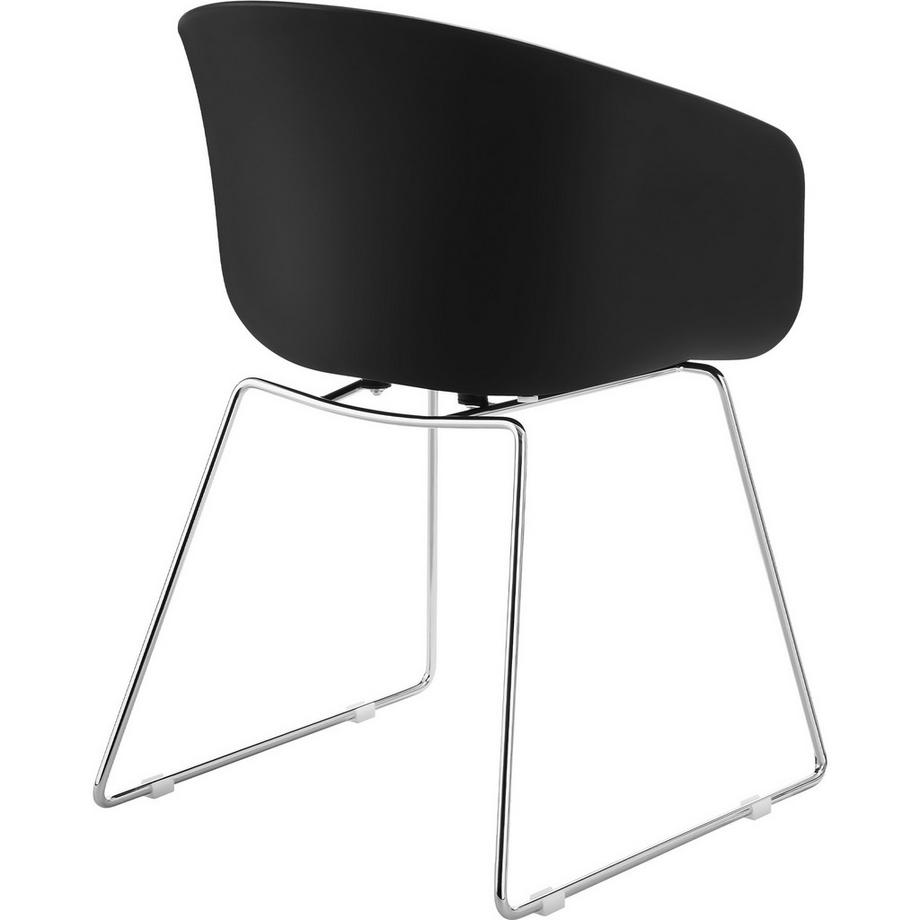 Tectake Chaises avec accoudoirs en plastique LOGART assise en plastique rembourrée  