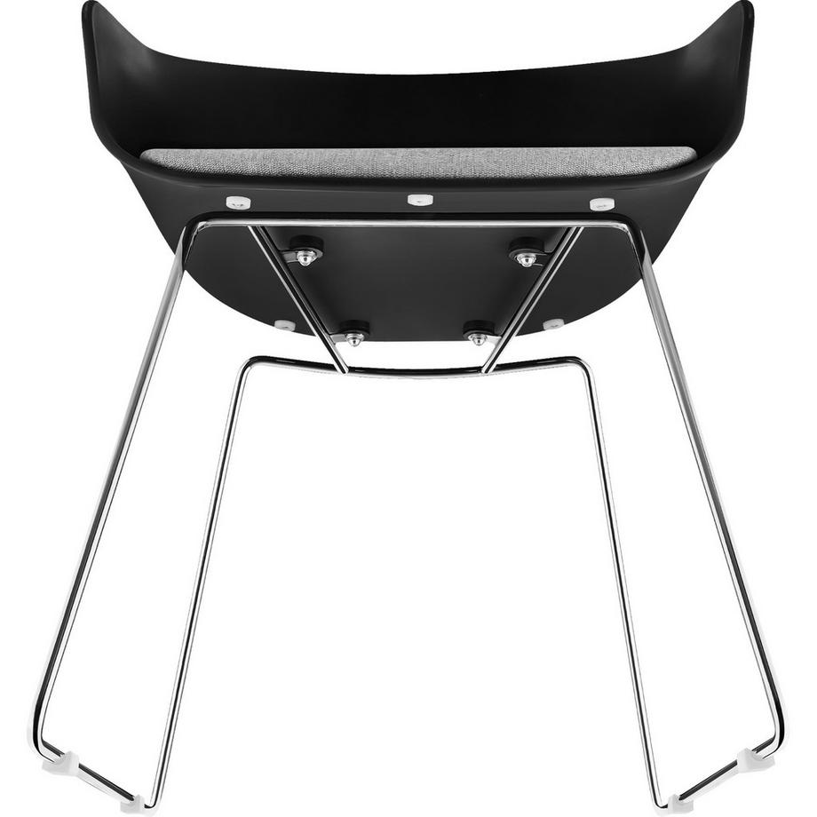 Tectake Chaises avec accoudoirs en plastique LOGART assise en plastique rembourrée  