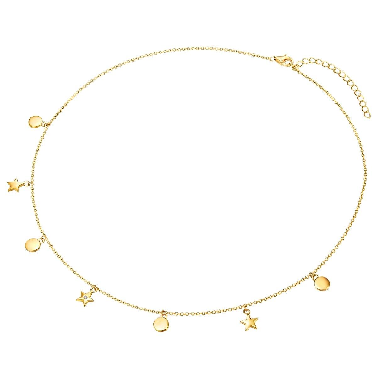 Lulu & Jane  Diamant-Kette Kreise/Sterne 