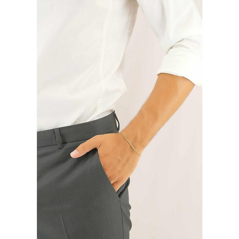 MUAU Schmuck  Bracelet Panzer rund Gelbgold 750, 2.7mm, 19cm 