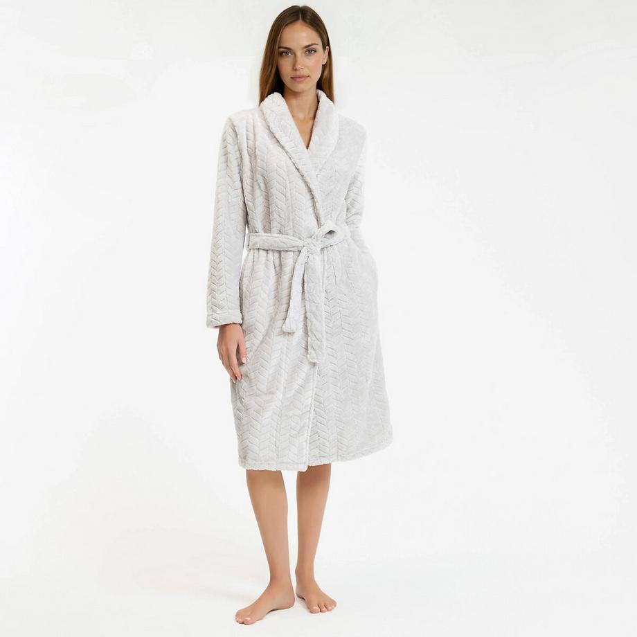Robe de chambre maille polaire embossée