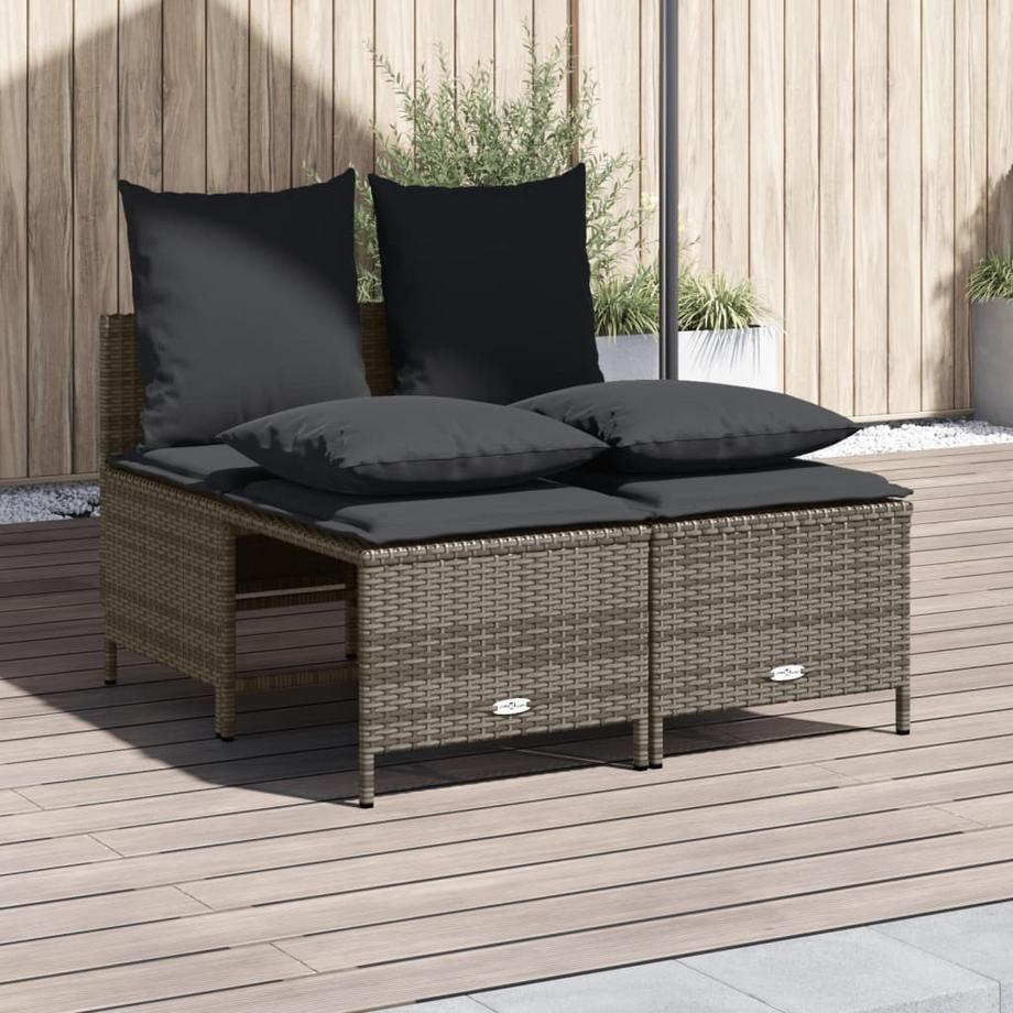 VidaXL Ensemble de canapés de jardin rotin synthétique  