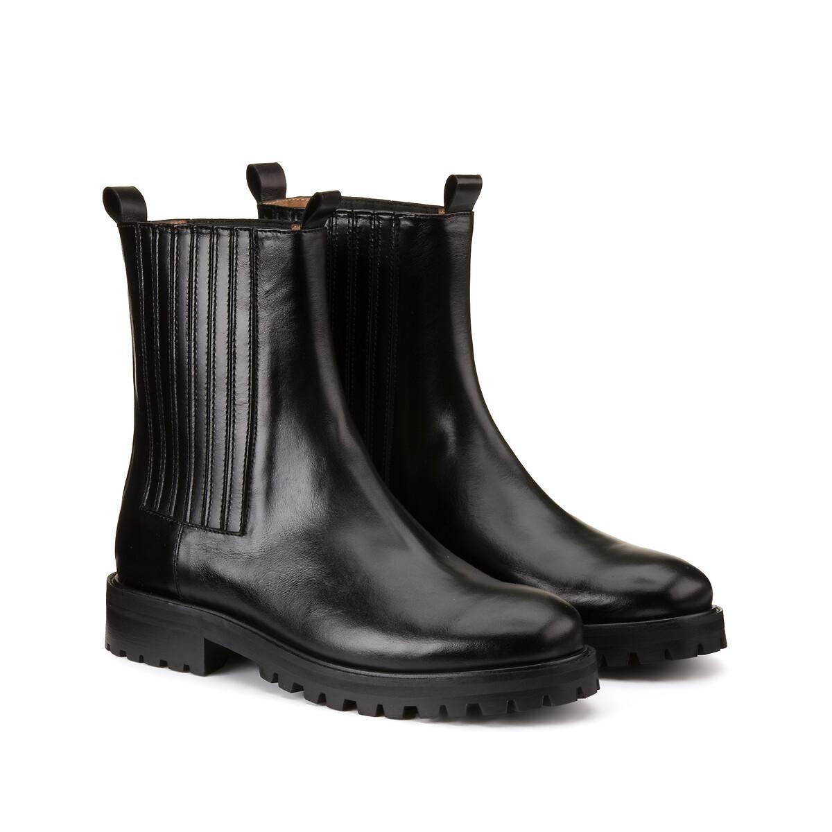 La Redoute Collections  Signature-Lederboots mit Profilsohle 