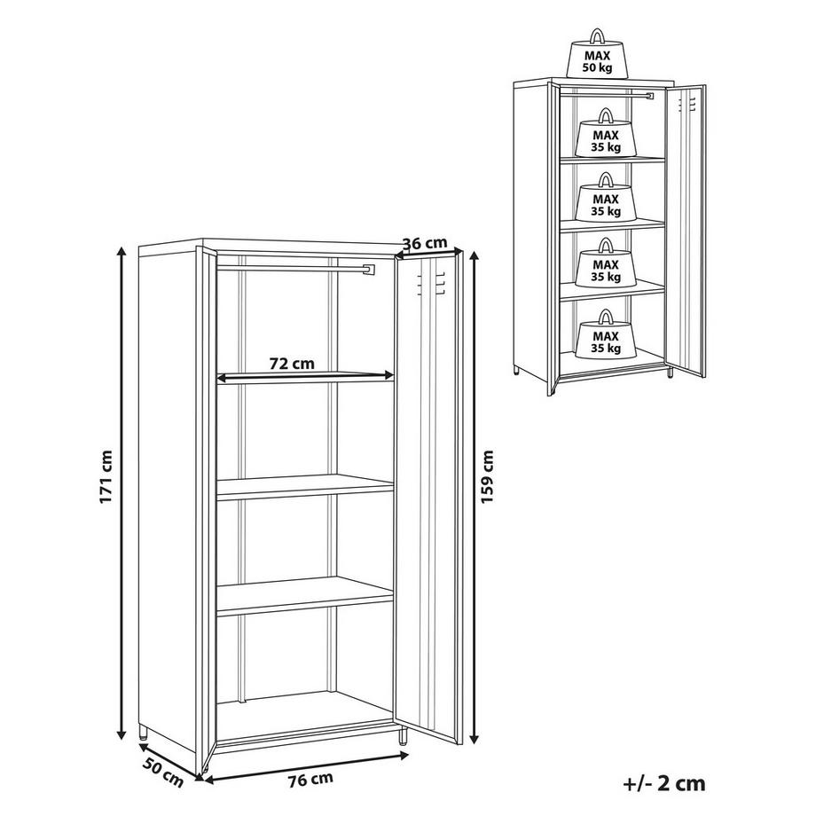 Beliani Armadietto da ufficio en Acciaio  VARNA  