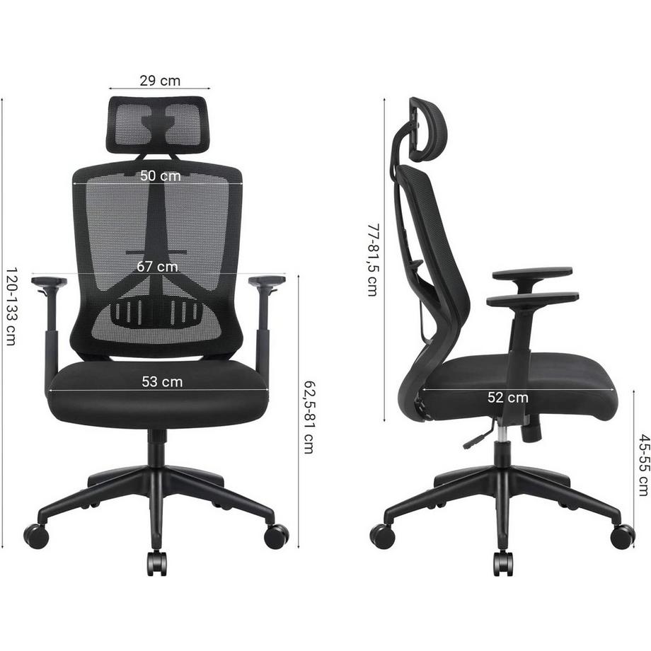 Pricenet  Ergonomischer Bürostuhl mit verstellbarer Kopfstütze 