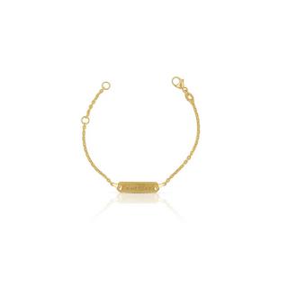 MUAU Schmuck  Bracelet Anker Gelbgold 750 Schild diamantiert, 1.6mm, 14cm 