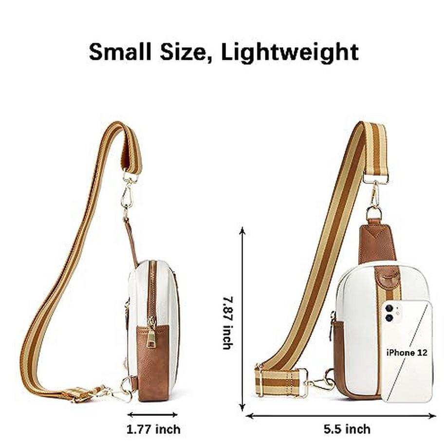 Only-bags.store Petit Sac Bandoulière Cuir PU avec Bandoulière Tissée Colorée  