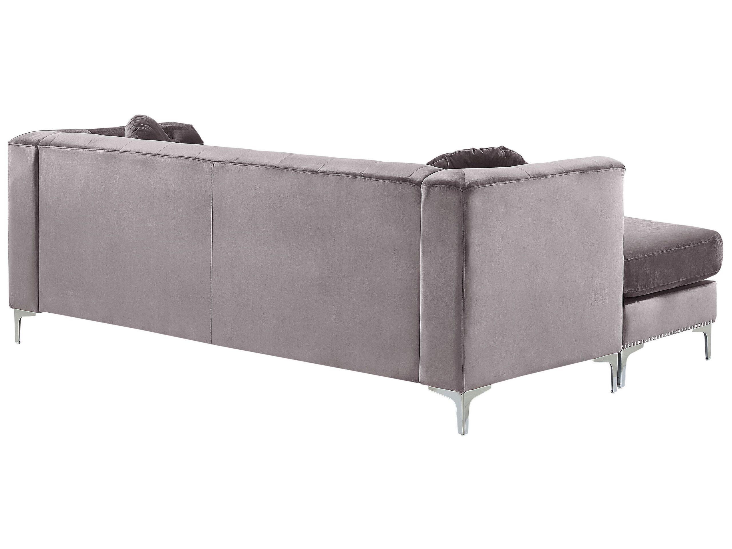 Beliani Ecksofa aus Samtstoff Modern FLEN  