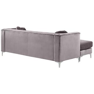 Beliani Ecksofa aus Samtstoff Modern FLEN  