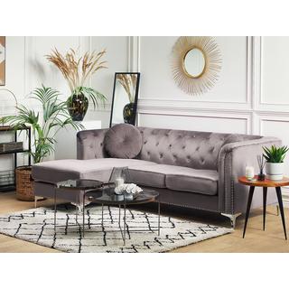 Beliani Ecksofa aus Samtstoff Modern FLEN  