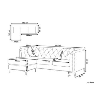 Beliani Ecksofa aus Samtstoff Modern FLEN  