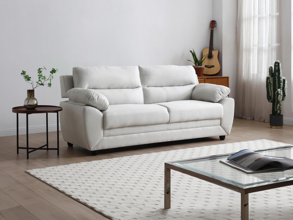 Vente-unique Sofa 3-Sitzer - Stoff - Beige - MANOA  