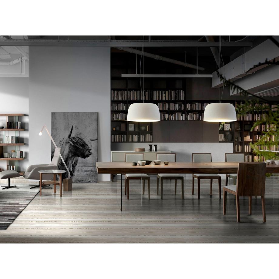 ANGEL CERDA Tavolo da pranzo rettangolare noce e vetro temperato  