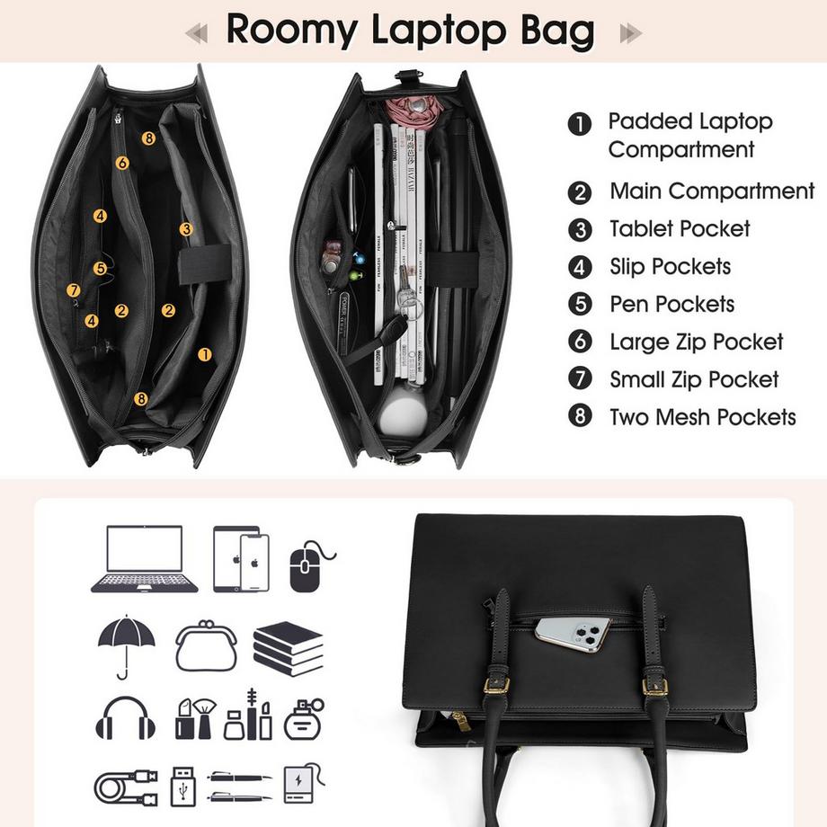 Only-bags.store Grosse Shopper Handtasche PU Leder Arbeit Umhängetasche  