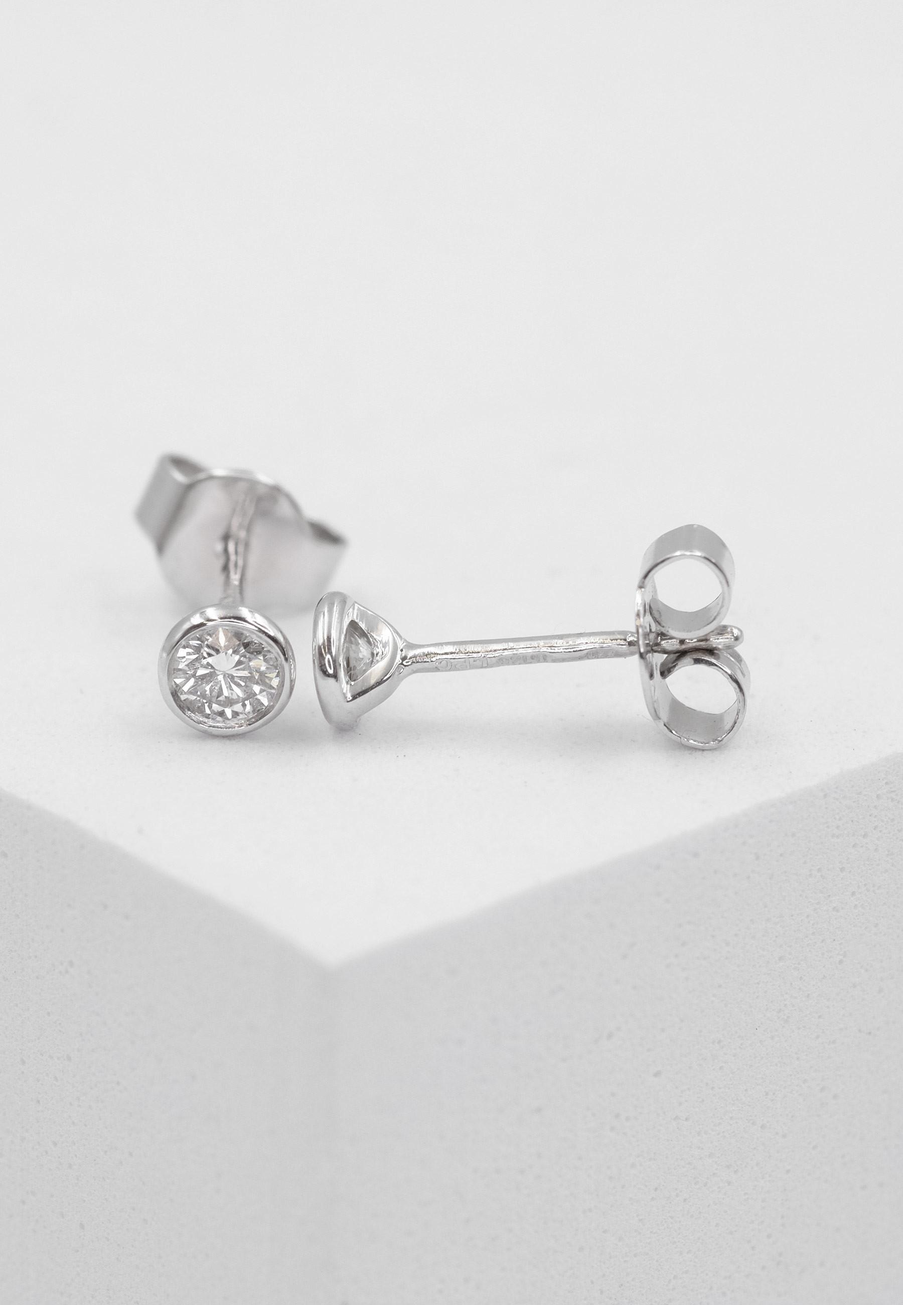 MUAU Schmuck  Clous d'oreilles en diamant 0,25ct. or blanc 750 