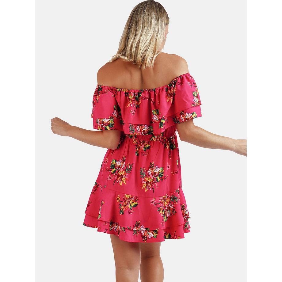 Admas Spring Festival Robe de Plage Florale Épaules Dénudées  
