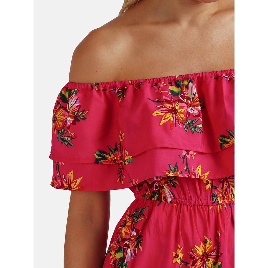 Admas Spring Festival Robe de Plage Florale Épaules Dénudées  