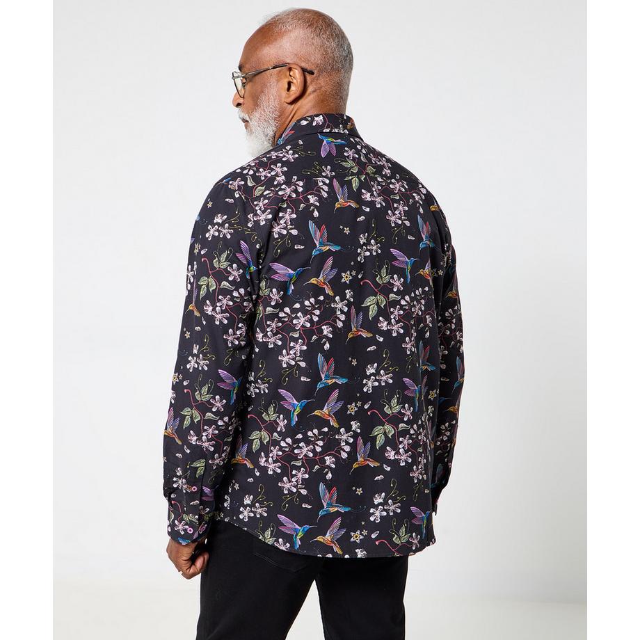 Joe Browns Langarmhemd Blumen und Vogelmuster  