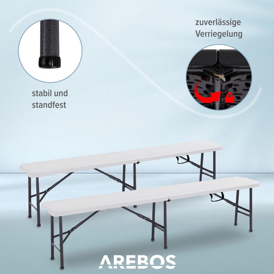 Arebos 2x Panca Pieghevole Panca Della Birra Panca Giardino Panca da Campeggio  