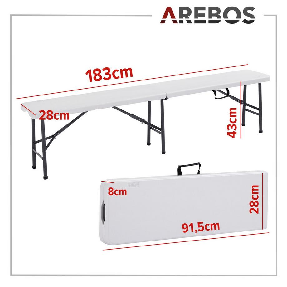 Arebos 2x Panca Pieghevole Panca Della Birra Panca Giardino Panca da Campeggio  