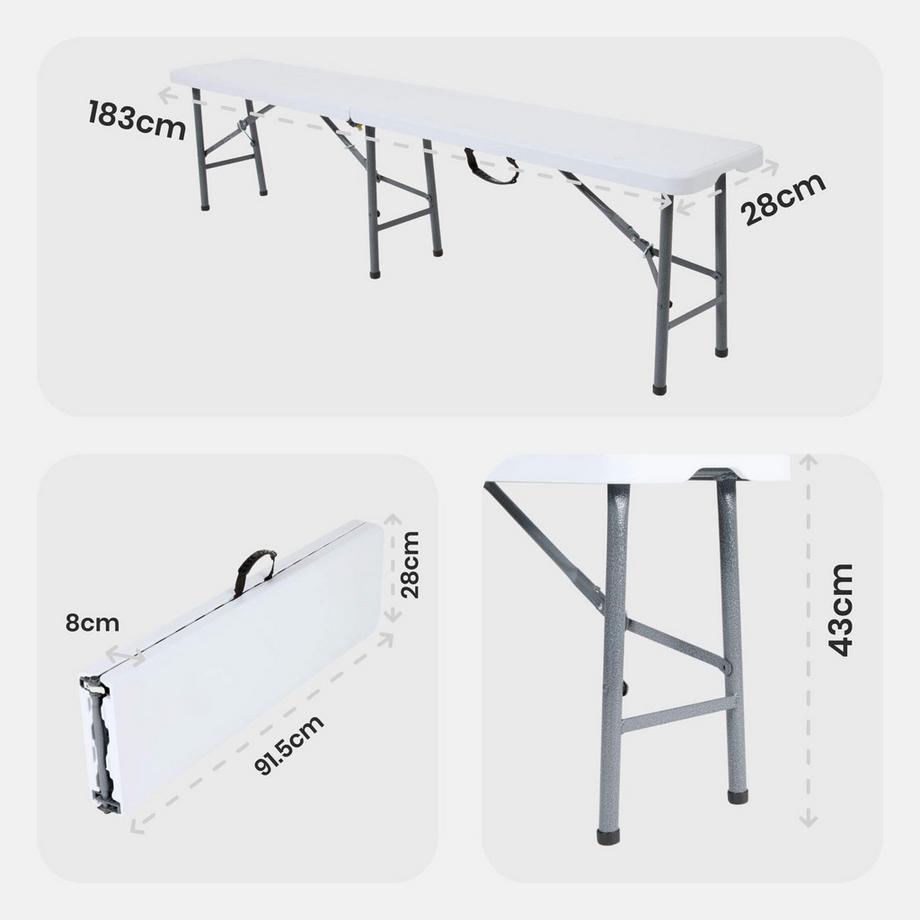 Arebos 2x Panca Pieghevole Panca Della Birra Panca Giardino Panca da Campeggio  