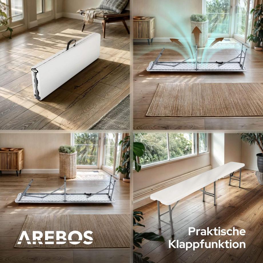 Arebos 2x Panca Pieghevole Panca Della Birra Panca Giardino Panca da Campeggio  