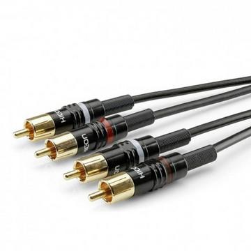 Klinke / Cinch Audio Anschlusskabel [2x Cinch-Stecker - 2x Cinch-Stecker] 3.00 m Schwarz