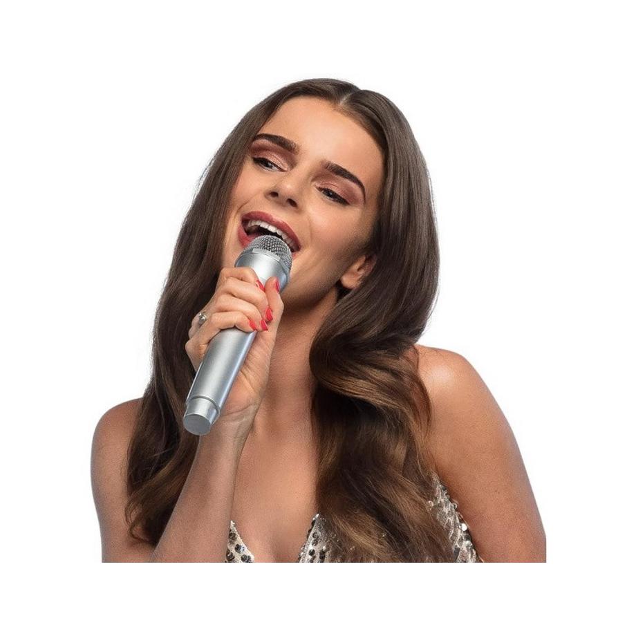 BOLAND  Popstar Mikrophon Attrappe Silber 