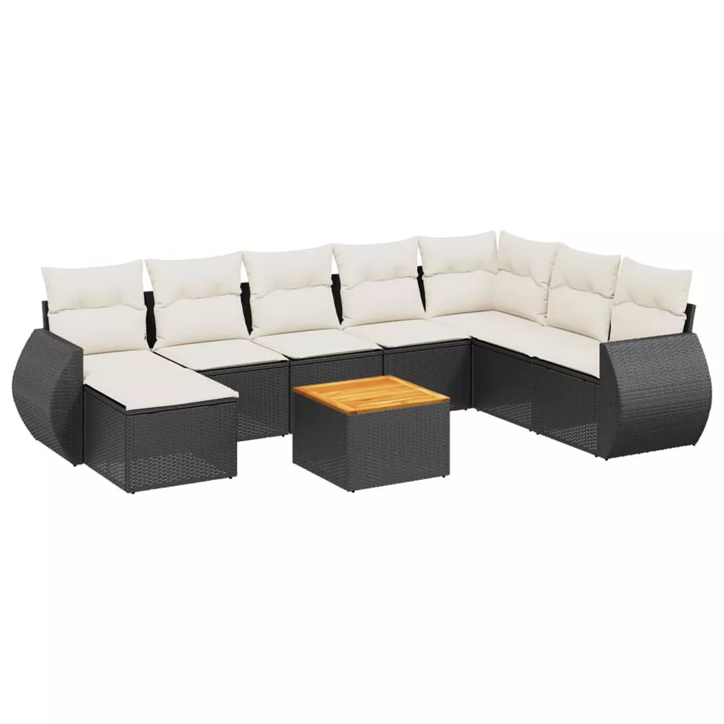 VidaXL - Garten sofagarnitur poly-rattan, One Size, Schwarz